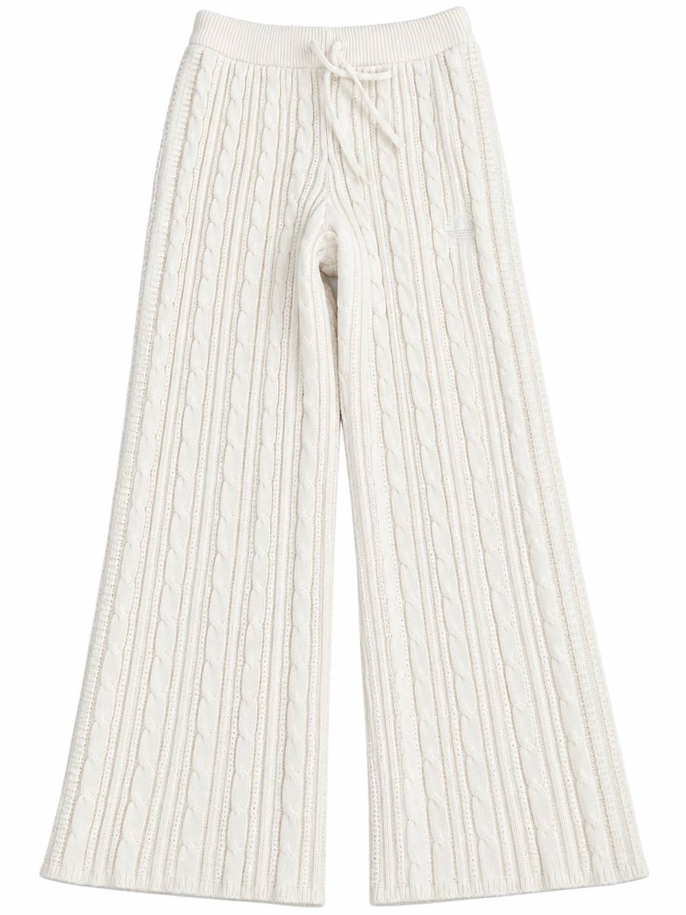 Adidas Knitted jogger Cream Cable Knit Wide-Leg Sweatpants